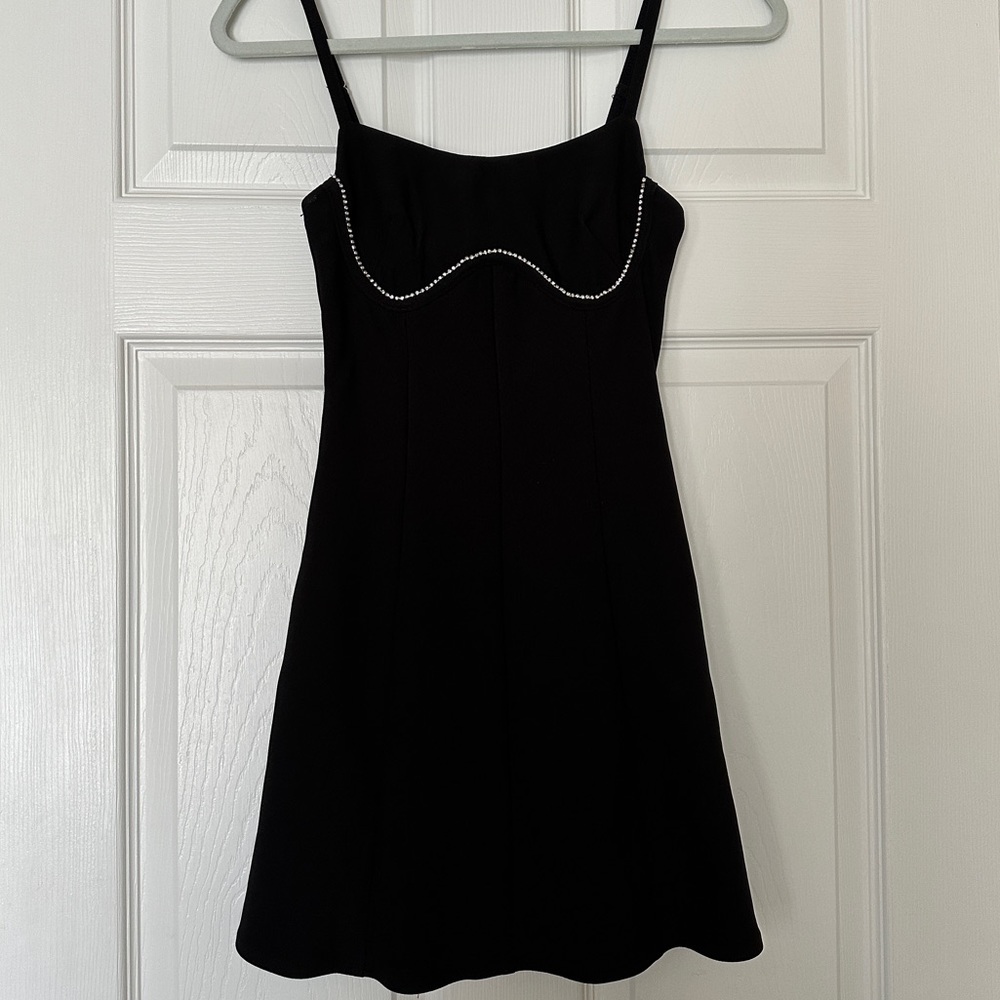 Black Mini Dress with Rhinestone details